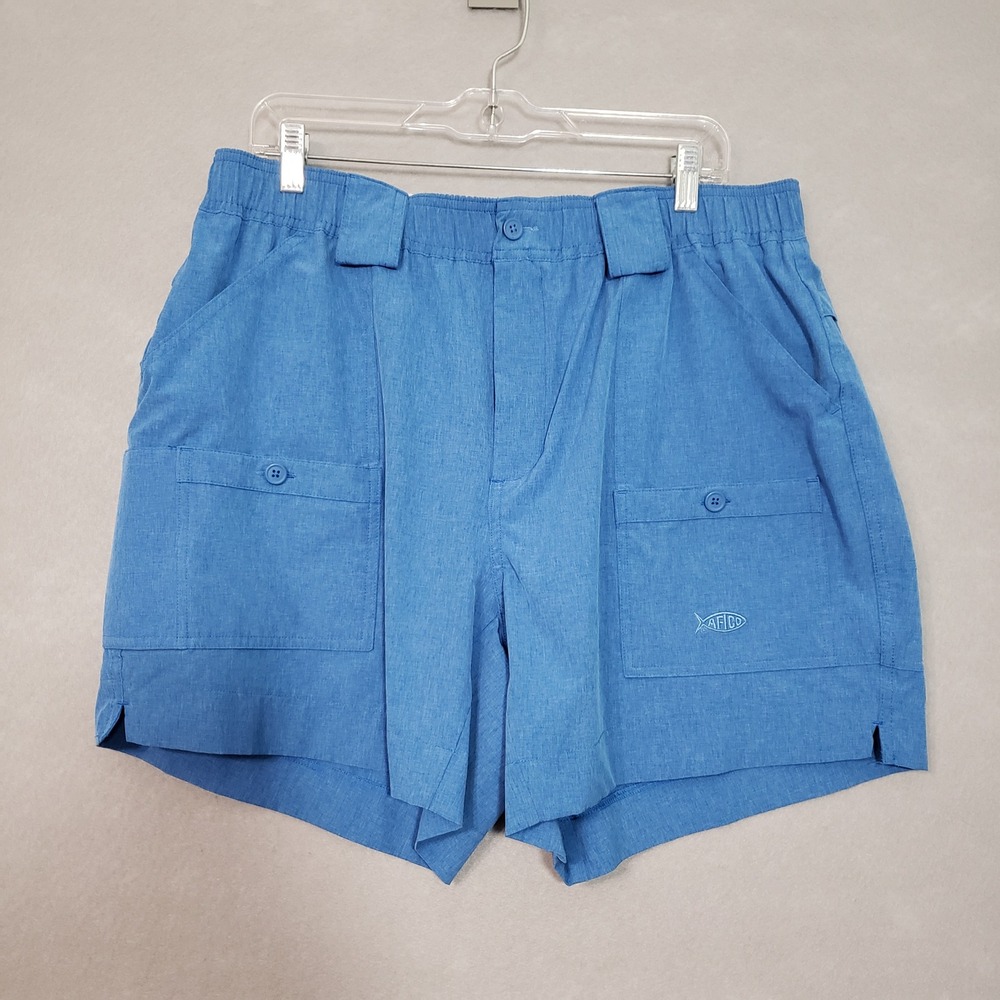 AFTCO Mens 38 Fishing Shorts Blue Stretch Performance Cargo Utility Outdoor